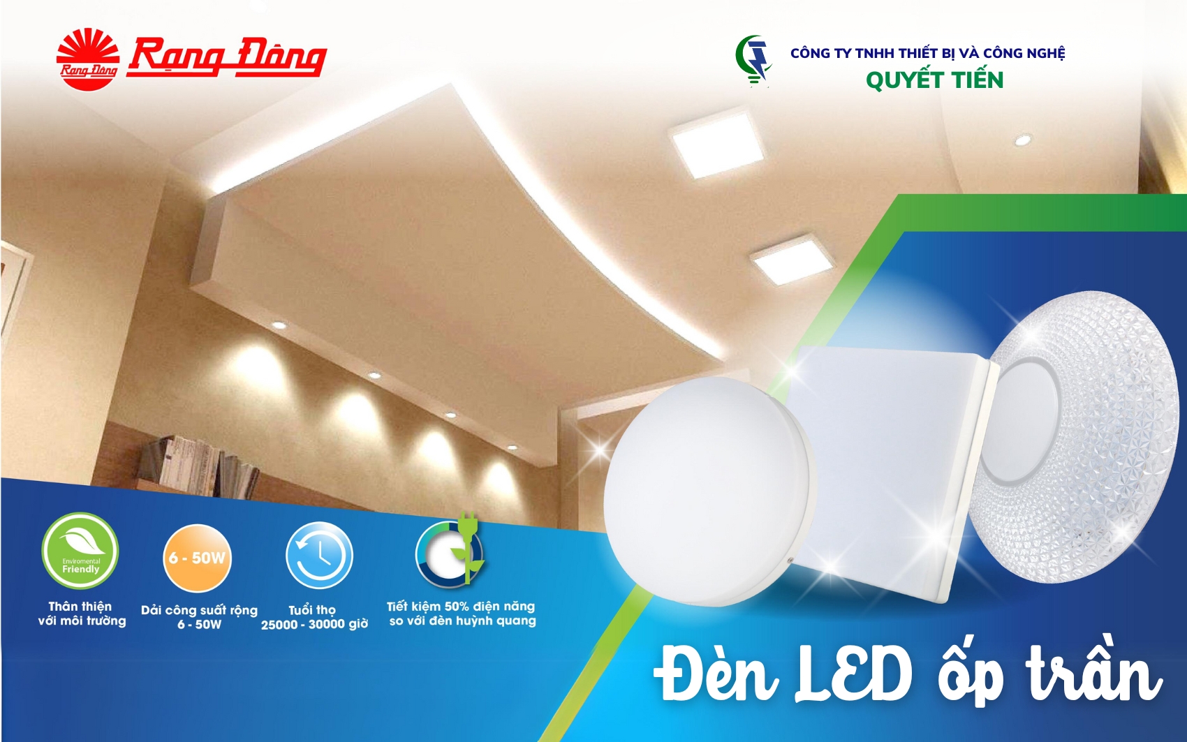 Đèn LED ốp trần đa dạng mẫu mã chủng loại 